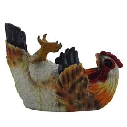 Drinking Chicken Wine Bottle Holder Statue For Country Farm Kitchen Decor Tabletop Wine Stands & Racks And Decorative Collectible Hen Gifts For Farmers