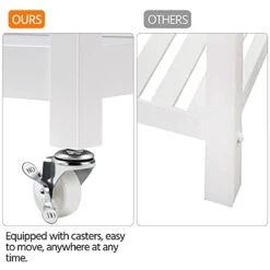 Yaheetech Kitchen Island Cart On Wheels, 3 Tiers Rolling Utility Cart With Drawer And 2 Spacious Storage Shelf, 40'' W Solid Wood Countertop, White 13 Yaheetech Kitchen Island Cart On Wheels, 3 Tiers Rolling Utility Cart With Drawer And 2 Spacious Storage Shelf, 40'' W Solid Wood Countertop, White -Amazon Store 41XHlZAiufL