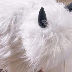 Christopher Knight Home Kamla Furry Yak Ottoman, White, Natural Finish -Amazon Store 41XI5cbgrnL