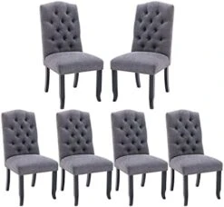 COLAMY Tufted Dining Chairs Set Of 6, Upholstered Parsons Dining Room Chairs, Fabric Kitchen Side Chair With Nailhead Trim And Wood Legs, Beige 20 COLAMY Tufted Dining Chairs Set Of 6, Upholstered Parsons Dining Room Chairs, Fabric Kitchen Side Chair With Nailhead Trim And Wood Legs, Beige -Amazon Store 41XZA 4CFL. AC