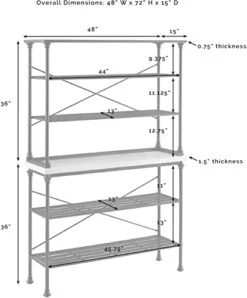 Crosley Furniture KF13030MB Madeleine 2-Piece Baker's Rack With Hutch Steel With Faux Marble Top -Amazon Store 41XZm9swzUL