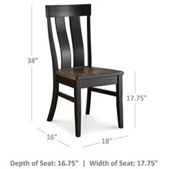 Carol's Inspirations 5 Piece Solid Wood Dining Room Set | 38x64 Inch Farmhouse Kitchen Table With 4 Chairs | Brown And Black Rustic Rectangle Table With Eased Edge And Distressing | Made In USA -Amazon Store 41Xb4adDIZL