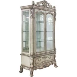 Acme Furniture Dresden Curio Cabinet, Vintage Bone White