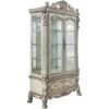BOWERY HILL Traditional Curio Cabinet In Vintage Bone White