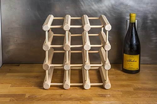 J.K. Adams Wood Stackable Modular Wine Rack Storage Holder With Natural Pins, 12 Bottle, Ash 4 J.K. Adams Wood Stackable Modular Wine Rack Storage Holder With Natural Pins, 12 Bottle, Ash - Image 2