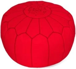 Mina Stuffed Moroccan Leather Pouf Ottoman, 20" Diameter And 13" Height (Brown) -Amazon Store 41XfSQuBuL. AC