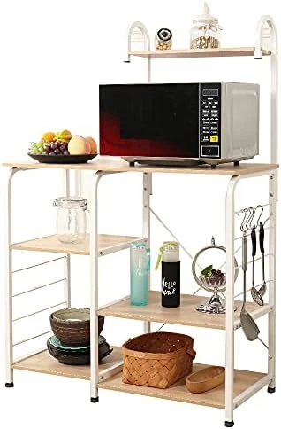 Soges Multi-Functional Kitchen Baker's Rack Utility Microwave Oven Stand Storage Cart Workstation Shelf Microwave Cart, Black Brown 172-BK 10 Soges Multi-Functional Kitchen Baker's Rack Utility Microwave Oven Stand Storage Cart Workstation Shelf Microwave Cart, Black Brown 172-BK - Image 8