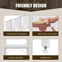 Rolanstar Baker's Rack With Power Outlet, 65.7inch Microwave Oven Stand With 10 Hooks, Stable Coffee Bar Table, 6-Tier Kitchen Storage Shelf Rack, Kitchen Utility Rack With Hutch, White -Amazon Store 41Xfu6oIjuL