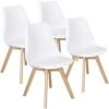 Yaheetech Chairs For Dining Room Dining Chairs DSW Chair Accent Shell Chair With Beech Wood Legs Modern Mid Century Eiffel Inspired Chair Dining Room Chairs Set Of 4 Kitchen Chairs White,4Pcs -Amazon Store 41XkrbVg7gL 1