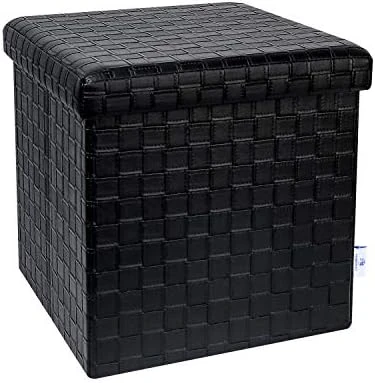 B FSOBEIIALEO Folding Storage Ottoman, Faux Leather Footrest Seat Long Ottomans Bench Storage Box Chest, Black 30"x15"x15" 15 B FSOBEIIALEO Folding Storage Ottoman, Faux Leather Footrest Seat Long Ottomans Bench Storage Box Chest, Black 30"x15"x15" - Image 13