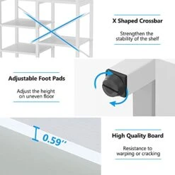 Tribesigns 8-Tier Industrial Baker's Rack With Storage Shelves, Free Standing Microwave Oven Stand Spice Rack For Kitchen, Utility Storage Shelf Organizer For Home -Amazon Store 41XxujSr8fS