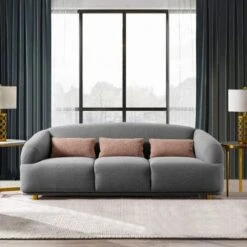 Acanva Modern Barrel Back T-Shaped Seat Cushion Design Living Room Sofa, 69" W Loveseat, Cream -Amazon Store 41Y0i4IvowL. AC