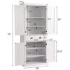 KIGOTY 72" Kitchen Pantry Cupboard With 2 Cabinet,Drawer And Adjustable Shelves,Traditional Freestanding Large Tall Storage Cabinet (33-White) 2 KIGOTY 72" Kitchen Pantry Cupboard With 2 Cabinet,Drawer And Adjustable Shelves,Traditional Freestanding Large Tall Storage Cabinet (33-White) -Amazon Store 41YBQ4J8fAL