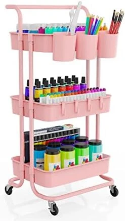 LEHOM 3-Tier Rolling Utility Cart With Hanging Cups & Hooks & Handle, Multifunctional Art Cart Organizer Storage With Wheels, Easy Assembly For Office, Bedroom, Kitchen, Bathroom, Laundry (White) 20 LEHOM 3-Tier Rolling Utility Cart With Hanging Cups & Hooks & Handle, Multifunctional Art Cart Organizer Storage With Wheels, Easy Assembly For Office, Bedroom, Kitchen, Bathroom, Laundry (White) -Amazon Store 41YBdJEayVL. AC