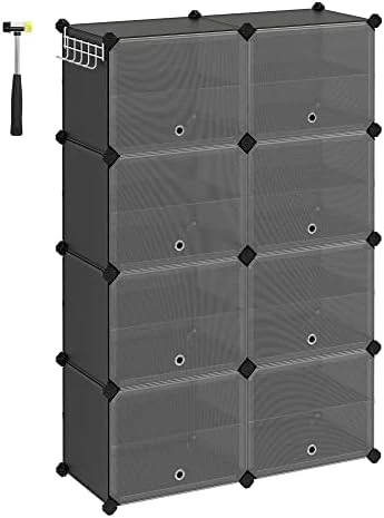 SONGMICS Shoe Rack, 6 Cubes Shoe Organizer With Doors, 24 Pair Plastic Shoe Storage Cabinet, For Bedroom, Entryway, Steel Frame, Plastic Panel, White ULPC033W01 12 SONGMICS Shoe Rack, 6 Cubes Shoe Organizer With Doors, 24 Pair Plastic Shoe Storage Cabinet, For Bedroom, Entryway, Steel Frame, Plastic Panel, White ULPC033W01 - Image 10