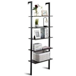 Tangkula 5-Shelf Bookcase, Modern 5-Tier Wood Wall Mounted Ladder Bookshelf With Metal Frame, 72 Inches Tall Industrial Open Ladder Shelf Display Rack Storage Shelves For Home Office (Dark-Brown, 2) 18 Tangkula 5-Shelf Bookcase, Modern 5-Tier Wood Wall Mounted Ladder Bookshelf With Metal Frame, 72 Inches Tall Industrial Open Ladder Shelf Display Rack Storage Shelves For Home Office (Dark-Brown, 2) -Amazon Store 41YDGa2cYyL