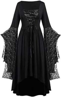 JEGULV Victorian Gothic Dress Women Renaissance Victorian Peasant Festival Fair Cosplay Lace Up Dress Ball Gown Dress -Amazon Store 41YGJHEc30L. AC