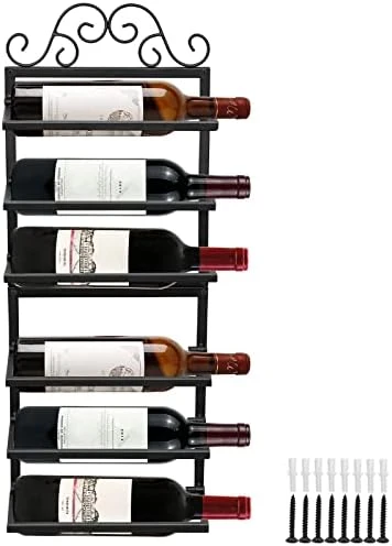 AUHOKY Wine Rack Wall Mounted, Metal Wine Bottle Glass Display Holder With Hanging Goblet Holders & Cork Storage, Hanger Wall Wine Bottle Shelf Organizer For Home Kitchen Dining Bathroom Decor 9 AUHOKY Wine Rack Wall Mounted, Metal Wine Bottle Glass Display Holder With Hanging Goblet Holders & Cork Storage, Hanger Wall Wine Bottle Shelf Organizer For Home Kitchen Dining Bathroom Decor - Image 7