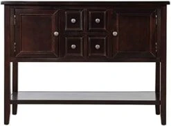 Merax LUMISOL Sideboard And Buffet Table With Storage, Wood Console Table With Two Cabinets And Bottom Shelf For Kitchen (Whitee) -Amazon Store 41YPioiyMnS. AC 1