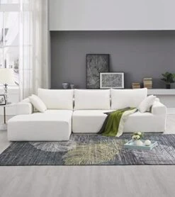 Melpomene Modular Sectional Sofa, Modern Minimalist 109" L-Shape 2 PC Free Combination Upholstered Sleeper Sofa Couch,White 14 Melpomene Modular Sectional Sofa, Modern Minimalist 109" L-Shape 2 PC Free Combination Upholstered Sleeper Sofa Couch,White -Amazon Store 41YQ8cksI3L