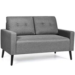 Giantex Modern Loveseat Sofa, 55" Upholstered Sofa Couch W/Soft Cushion, Rubber Wooden Legs, Button Tufted Back, Small Space Configurable Couch For Living Room (Gray) 14 Giantex Modern Loveseat Sofa, 55" Upholstered Sofa Couch W/Soft Cushion, Rubber Wooden Legs, Button Tufted Back, Small Space Configurable Couch For Living Room (Gray) -Amazon Store 41YS1whSQCL