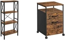 VASAGLE DAINTREE Bookshelf, Kitchen Shelf, Free Standing Shelf, Ladder Rack With 4 Open Shelves, For Kitchen, Office, Stable Steel Frame, Industrial Style, Rustic Brown And Black ULLS030B01 -Amazon Store 41YTz3m2bQL. AC