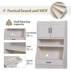 Merax Modern Kitchen Pantry, Storage Cabinet With Open Shelf, Drawer And 2 Cabinet With Adjustable Shelves, Antique White, 71.3" Height 19 Merax Modern Kitchen Pantry, Storage Cabinet With Open Shelf, Drawer And 2 Cabinet With Adjustable Shelves, Antique White, 71.3" Height -Amazon Store 41YX4BDMZ2L
