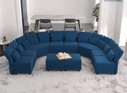 LLappuil Oversized Modular Sofa U Shape Sectional Sofa Set With Storage, Large Corner Sleeper Couch With Reversible Chaise, Faux Leather Fabric Waterproof Sofa, Dark Grey -Amazon Store 41YjDn5YPKL. AC