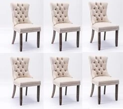 Danxee Set Of 2 High-end Velvet Dining Room Chairs Upholstered Elegant Tufted Chair With Luxurious Button Nailed Trim Ring Pull Armless Accent Chair (Black) -Amazon Store 41YjRrUljOL. AC