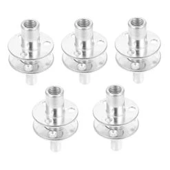 Angoily 5 Sets Bed Three Hole Nut Thicken Bedpost Connect Kit Sofa Feet Nut Docking Kit Bedpost Connect Screw Kit Connector For Bedpost Screw Kit For Bedpost Bed Column Accessories Silver