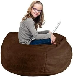 SOXOCE Bean Bag Cover, 6ft, PV Velvet Brown RoundBean Bag Chairs (No Filler) - Comfy Big Bean Bag Chair Covers For Kids, Teens, & Adults - Cover ONLY -Amazon Store 41YqwTHfUAL. AC