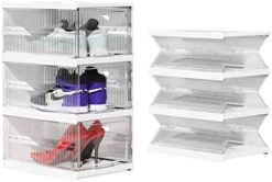 TIDYAVE Shoe Storage Boxes, Assembly-Free Clear Solid Plastic 3 Tier Foldable Shoe Organizer Bins For Closet Space Saving Stackable Shoe Rack Sneaker Container Holder (13.58”x 10.03”x 7.79”) 11 TIDYAVE Shoe Storage Boxes, Assembly-Free Clear Solid Plastic 3 Tier Foldable Shoe Organizer Bins For Closet Space Saving Stackable Shoe Rack Sneaker Container Holder (13.58”x 10.03”x 7.79”) -Amazon Store 41Ys4b5doL. AC
