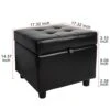 H&B Luxuries Tufted Leather Square Flip Top Storage Ottoman Cube Foot Rest (Black) -Amazon Store 41YtILXQH7L