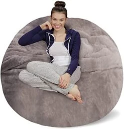 Sofa Sack - Plush Ultra Soft Bean Bags Chairs For Kids, Teens, Adults - Memory Foam Beanless Bag Chair With Microsuede Cover - Foam Filled Furniture For Dorm Room - Charcoal 5' (AMZBB-5SK-CS03) -Amazon Store 41Yuy20CQiL. AC