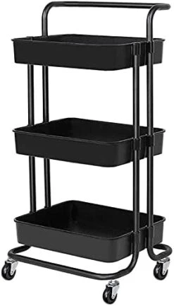 3-Tier Rolling Carts With Wheels Storage Cart Makeup Cart With Roller Wheels Mobile Storage Organizer For Kitchen, Bathroom, Office, Coffee Bar -Amazon Store 41Z0aLWZgXS. AC