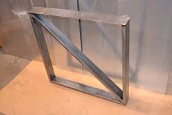 Metal Table Legs, Rectangular Cross Brace Style - Any Size And Color