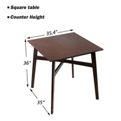 LUCKYERMORE Dining Room Table Wood Leg 36” High Top Table, Crossbar Reinforcement Strengthen Stability, Counter Height Dining Table, Square Kitchen Table -Amazon Store 41Z2ONU5PNL
