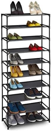 Relaxdays Fabric 10 Levels For 30 Pairs, Shoe Rack Height 150 X Width 62 X Depth 28 Cm, Grey, 1 Item 10 Relaxdays Fabric 10 Levels For 30 Pairs, Shoe Rack Height 150 X Width 62 X Depth 28 Cm, Grey, 1 Item - Image 8