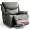 COOSLEEP Large Power Recliner Swivel Glider With USB And Type-C Charging Ports, Upholstered Breathable Leather Living Room Reclining Sofa Chair With Lumbar Support (Grey) -Amazon Store 41ZAO0tcfFL
