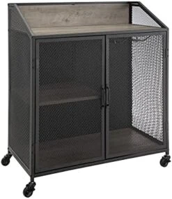 Walker Edison Malcomb Urban Industrial 4 Door Metal Mesh TV Console For TVs Up To 65 Inches, 60 Inch, Dark Walnut -Amazon Store 41ZExjeO7ML. AC