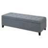 HOMCOM 51 Large Tufted Linen Fabric Ottoman Storage Bench With Soft Close Top - Heather Grey -Amazon Store 41ZKVRzNs1L