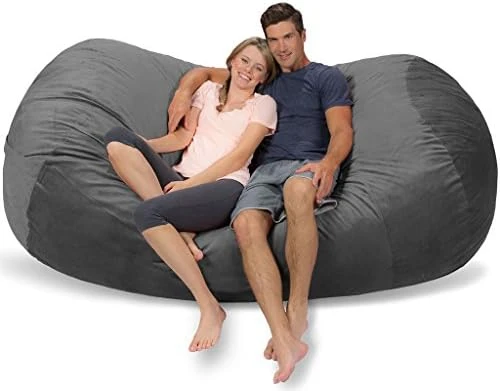 Comfy Sacks Memory Foam Bean Bag Chair, Black Furry 17 Comfy Sacks Memory Foam Bean Bag Chair, Black Furry - Image 15