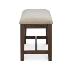 HFO Bluffton 20" Upholstered Fabric Farmhouse Rustic Solid Wood Dining Bench For Kitchen Dining Room In Beige -Amazon Store 41ZVM5yCFQL