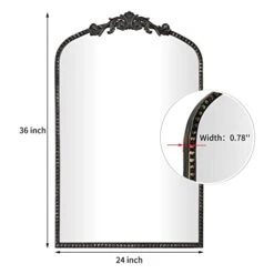 CASOLLY Retro Brush Black Gold Arched Wall Mirror, 24"x36" Vintage Anthropologie Rectangle Mantel Mirror With Antique Ornate Frame, Baroque Inspired Home Decor For Bathroom Vanity Bedroom Entryway -Amazon Store 41ZfMOOxpzL