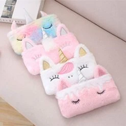 GENERIC Plush Pencil Case Unicorn Pencil Bag Faux Fur Pencil Pouch Handbag Unicorn Coin Purse Cute For Girls Kids Children (Color : Pink+White) -Amazon Store 41ZgxpBw5eL