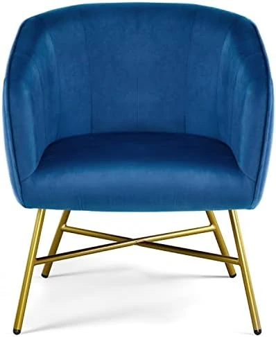 Topeakmart Modern Accent Barrel Chair Living Room Chair Velvet Accent Armchair With Metal Legs For Living Room Bedroom Home Office Grey 8 Topeakmart Modern Accent Barrel Chair Living Room Chair Velvet Accent Armchair With Metal Legs For Living Room Bedroom Home Office Grey - Image 6