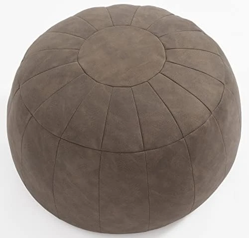 C COMFORTLAND Unstuffed Faux Suede Ottoman Pouf, Round Foot Rest Poof Ottomans, Floor Foot Stool Poufs, Bean Bag Chair Cover With Storage For Living Room, Bedroom, Or Wedding Gifts Yellow 9 C COMFORTLAND Unstuffed Faux Suede Ottoman Pouf, Round Foot Rest Poof Ottomans, Floor Foot Stool Poufs, Bean Bag Chair Cover With Storage For Living Room, Bedroom, Or Wedding Gifts Yellow - Image 7