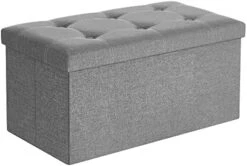 SONGMICS Ottoman Storage Bench, 21 Gal. Folding Chest With Breathable Linen-Look Fabric, Holds 660 Lb, For Entryway, Living Room, Bedroom, Light Gray ULSF001G02 15 SONGMICS Ottoman Storage Bench, 21 Gal. Folding Chest With Breathable Linen-Look Fabric, Holds 660 Lb, For Entryway, Living Room, Bedroom, Light Gray ULSF001G02 -Amazon Store 41a11atEx7S. AC