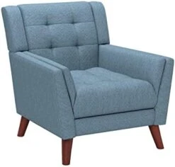 Christopher Knight Home Alisa Mid Century Modern Fabric Arm Chair, Blue And Walnut -Amazon Store 41a54worBdL. AC