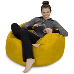 Sofa Sack Bean Bag Chair: 3' Memory Foam Furniture Bean Bag - Medium Sofa With Soft Micro Fiber Cover - Yellow 18 Sofa Sack Bean Bag Chair: 3' Memory Foam Furniture Bean Bag - Medium Sofa With Soft Micro Fiber Cover - Yellow -Amazon Store 41a7L3nOZlL